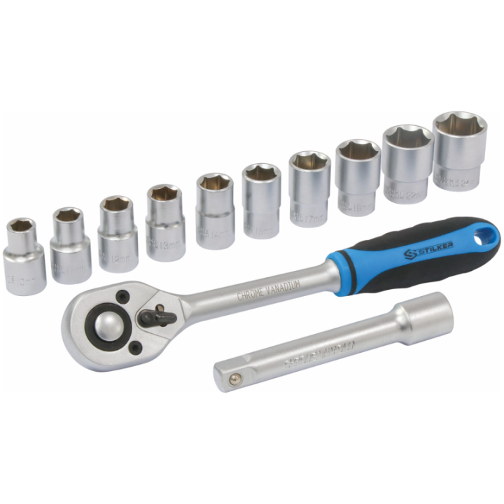 coffret de douilles et cliquet 1/2'' de 10 à 24mm