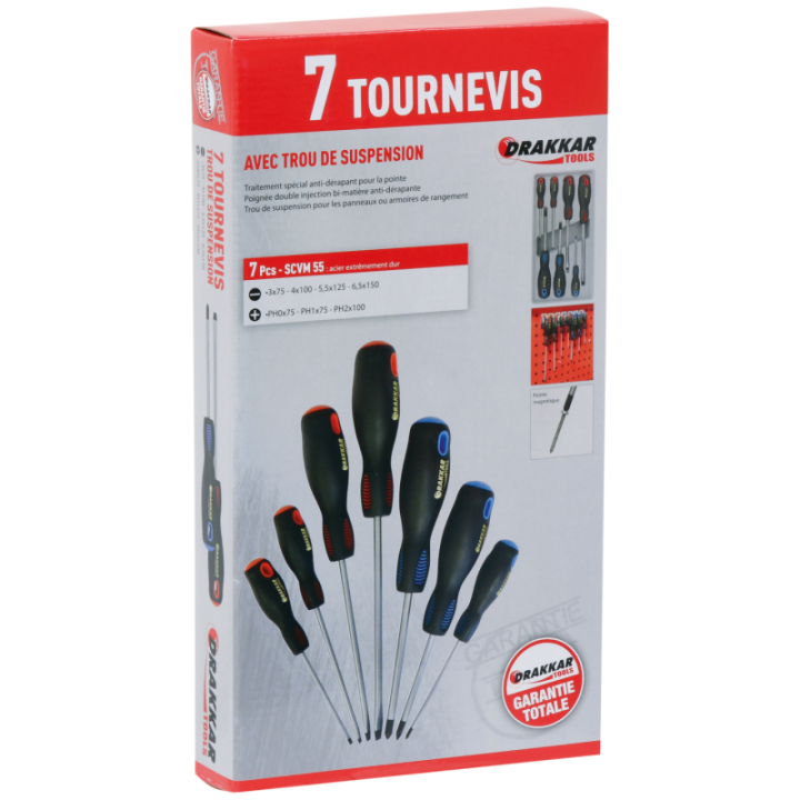 jeu de 7 tournevis plat et Phillips®