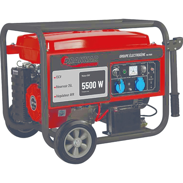 Groupe électrogène monophasé essence 5500 W - 13 CV Drakkar