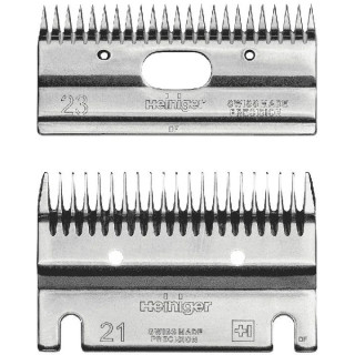 Jeu de peignes Heiniger 21/23 dents pour bovins et chevaux