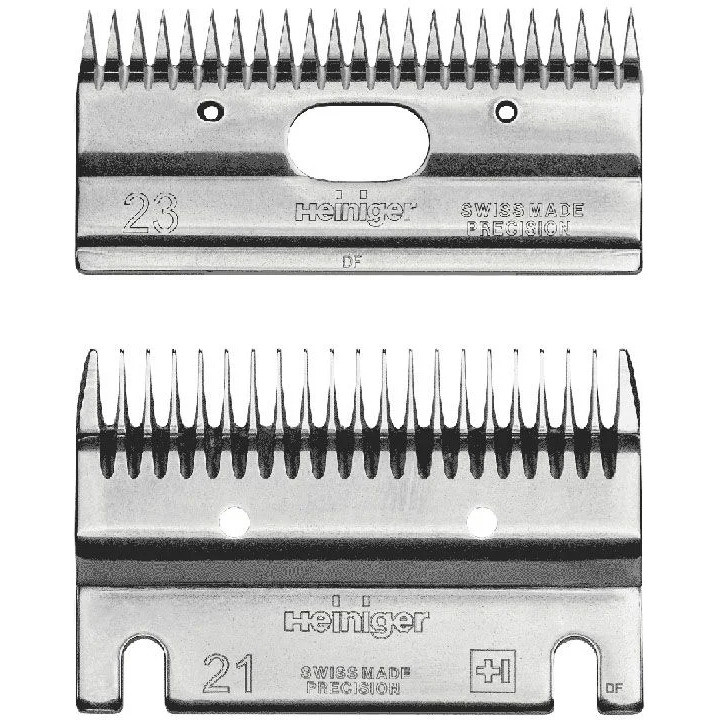 Jeu de peignes Heiniger 21/23 dents pour bovins et chevaux