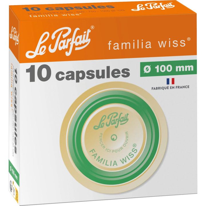 Lot de 10 capsules Familia Wiss Ø100 mm (verte)