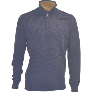 Pull à col zippé marine Besnard - taille M