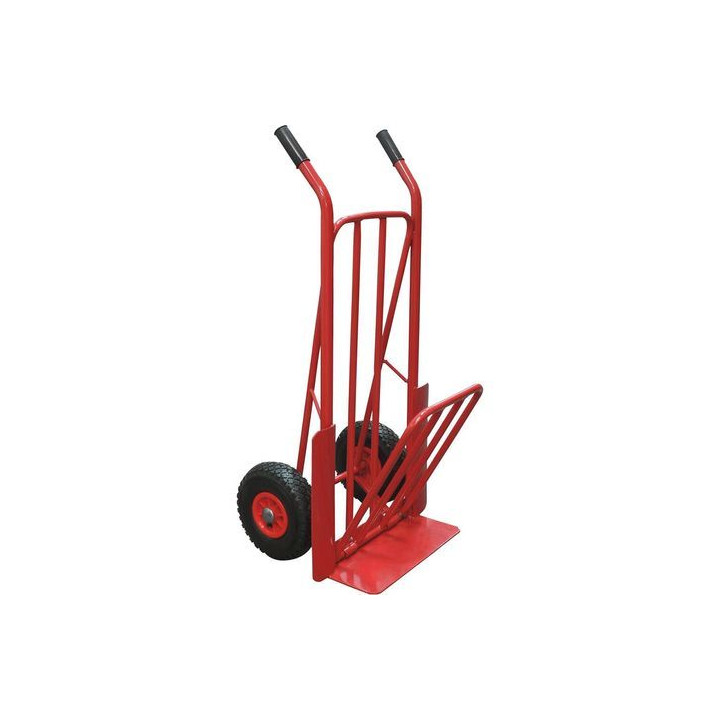 Diable pliable 250 kg avec bavette rabattable et roues gonflables