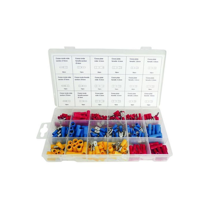 Coffret de 280 cosses électriques isolées à sertir