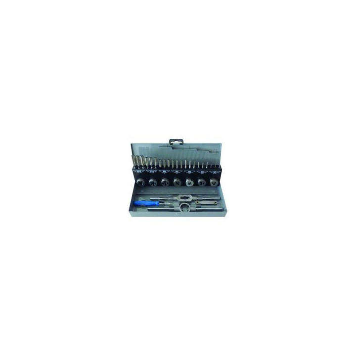 Coffret de tarauds et filières HSS M3 à M12, 32 pièces