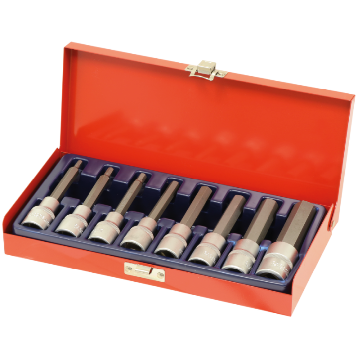 coffret de 8 embouts hexagonal de 4 à 17mm - sur douille 1/2''