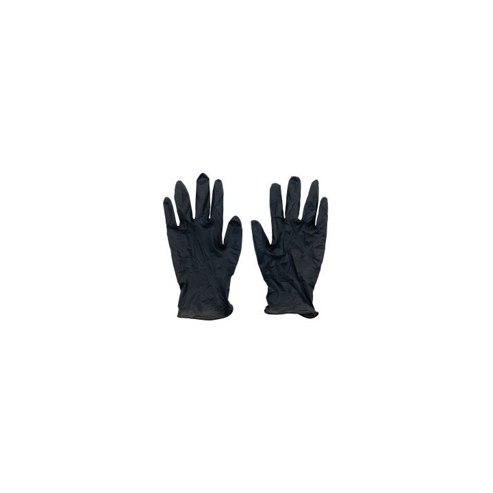 Boîte de 100 gants jetables en nitrile noir - Taille XL