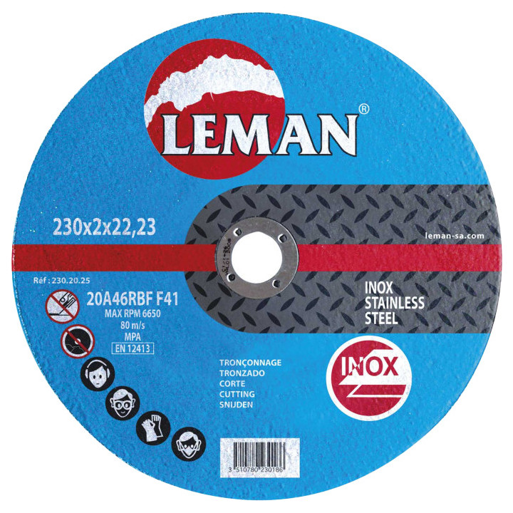 Disque abrasif inox et tôles Ø 125 mm Leman