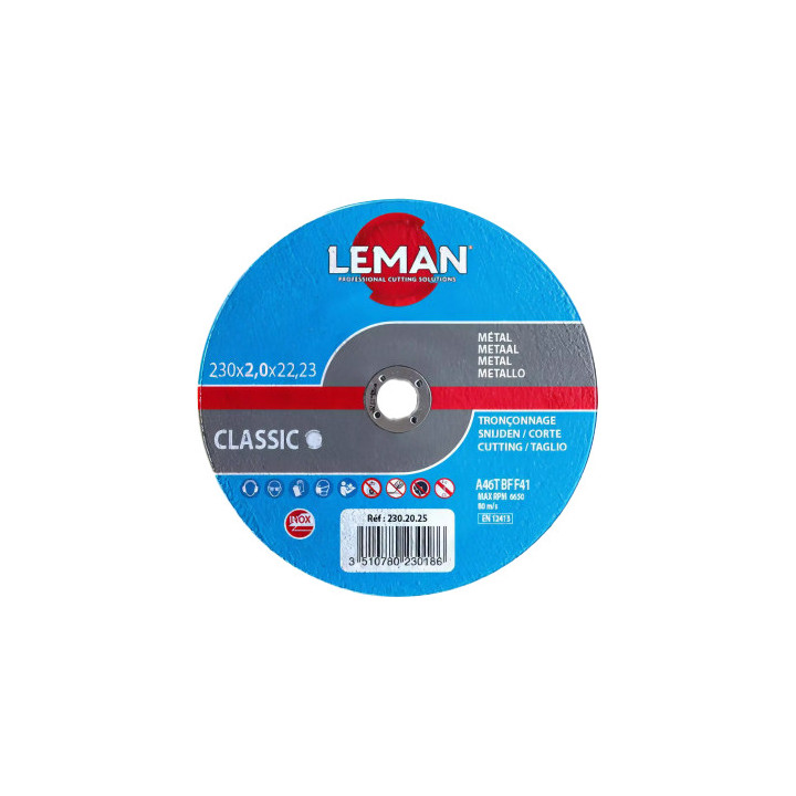 Disque abrasif métal Ø 230 mm Leman