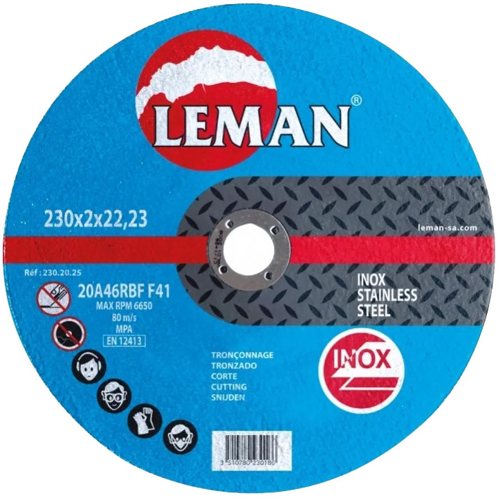 Disque abrasif inox et tôles Ø 230 mm Leman