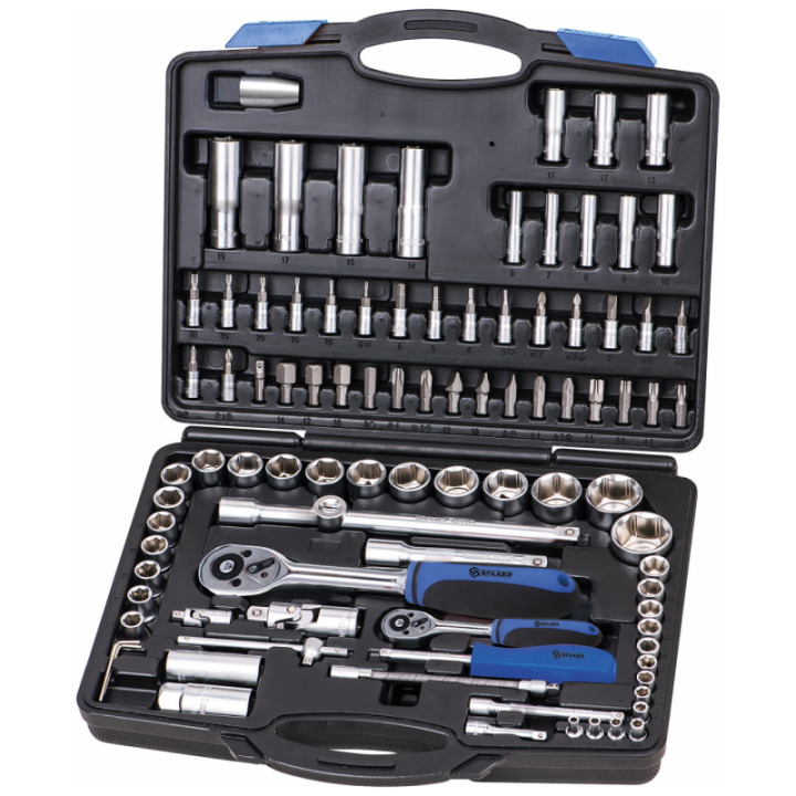 coffret de douilles et cliquet 1/4'' et 1/2'' - 93 pièces