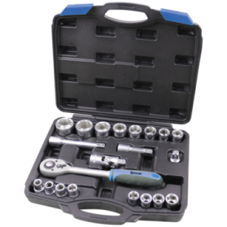 coffret de douilles et cliquet 1/2'' - 21 pièces