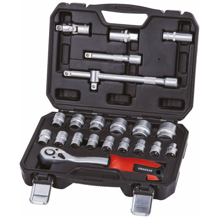 coffret de douilles et cliquet 1/2'' - 22 pièces