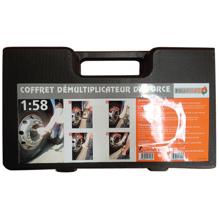 coffret démultiplicateur de force et 6 douilles