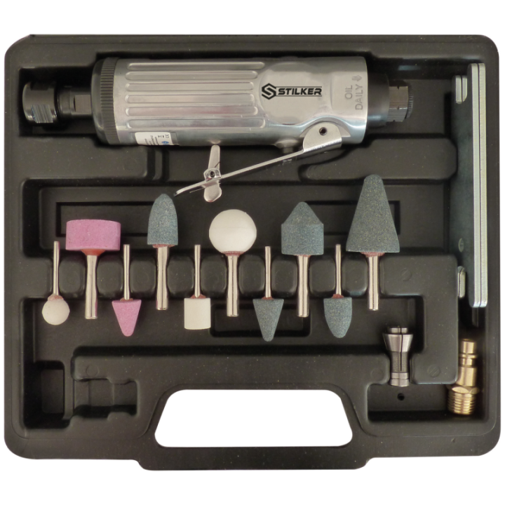 coffret de meuleuse pneumatique droite 16 pièces