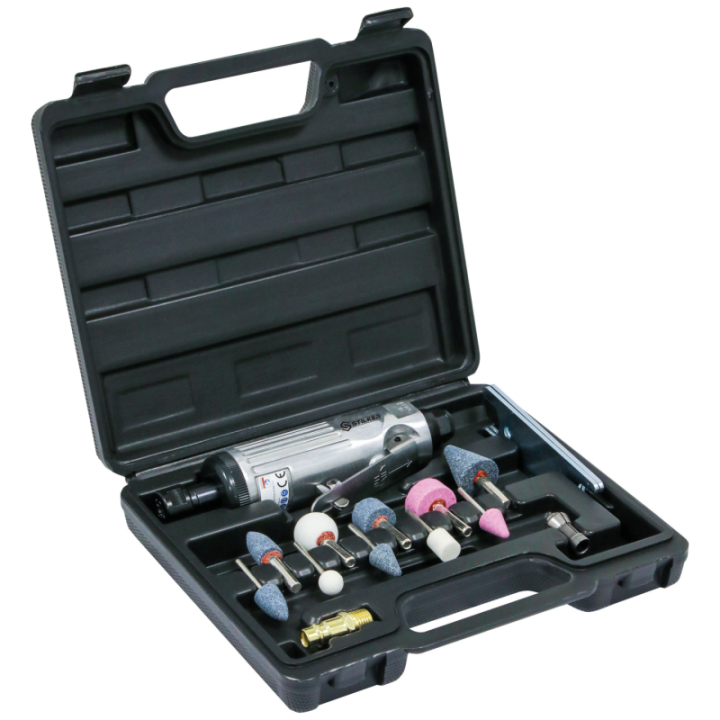 coffret de meuleuse pneumatique droite 16 pièces