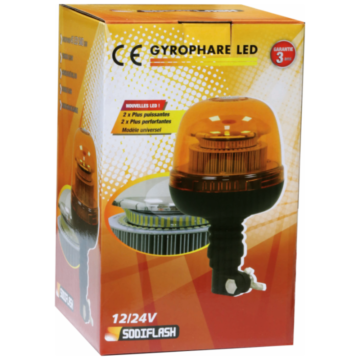 gyrophare LED sur tige flexible 12/24V