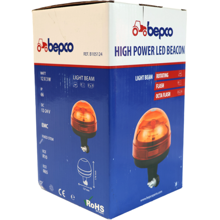 gyrophare LED sur tige fixe 12/24V