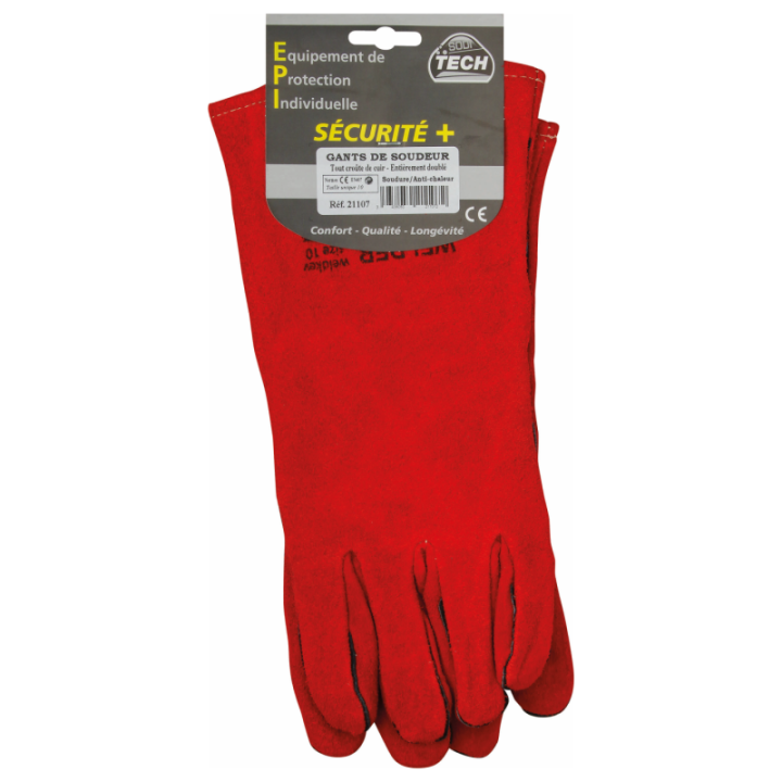 gant de soudeur rouge