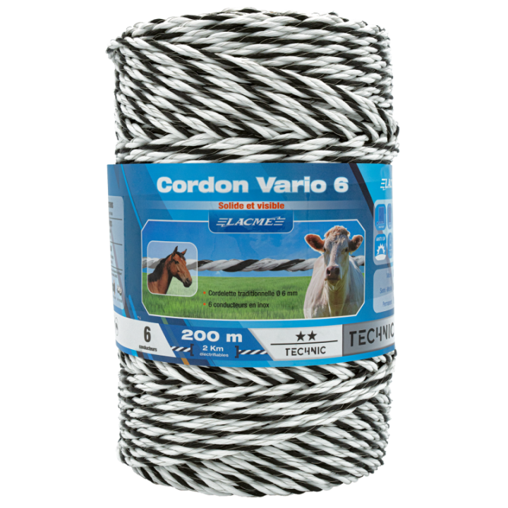 cordon pour clôture électrique Vario 6 200m