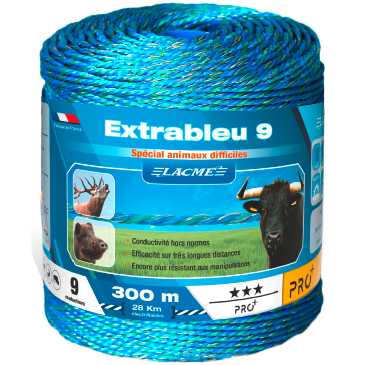 fil pour clôture électrique Extra Bleu 9 300m