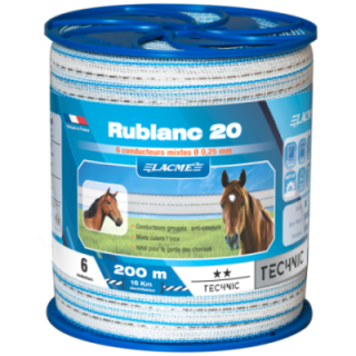 ruban pour clôture électrique Rublanc 20mm 200m