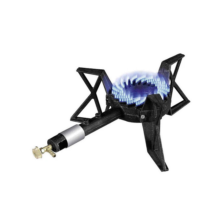 Réchaud fonte premium 1 brûleur, 3 pieds, 1 robinet - 9200 W