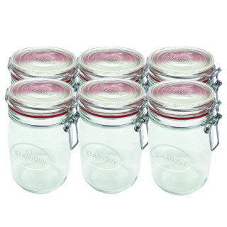 Pack de 6 bocaux à armature 750 ml + éplucheur offert