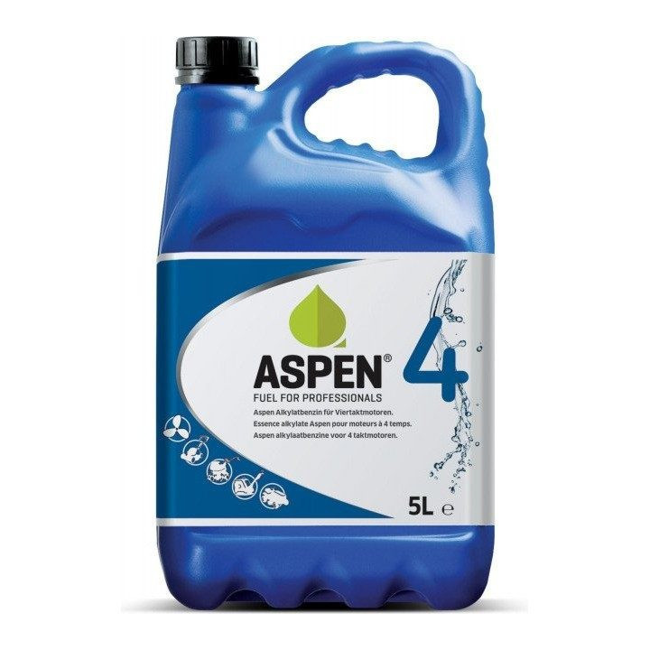 Aspen 4 - Essence alkylate 4 temps prête à l'emploi, bidon 5 L