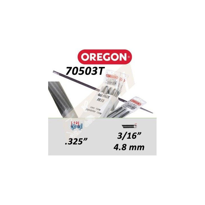 Lot de 3 limes rondes Oregon 4,8 mm (3/16") 70503T