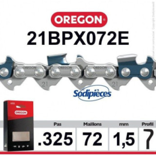 Chaîne de tronçonneuse Oregon 21BPX .325" 1,5 mm 72 maillons (Q21BP072E)