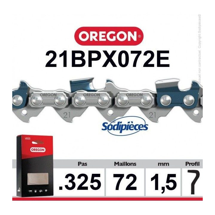 Chaîne de tronçonneuse Oregon 21BPX .325" 1,5 mm 72 maillons (Q21BP072E)