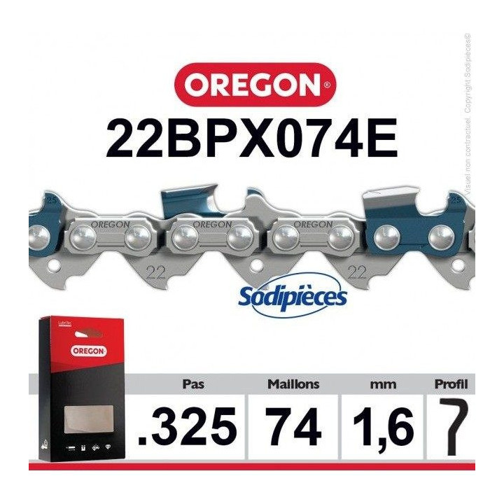 Chaîne de tronçonneuse Oregon 22BPX .325" 1,6 mm 74 maillons (Q22BP074E)