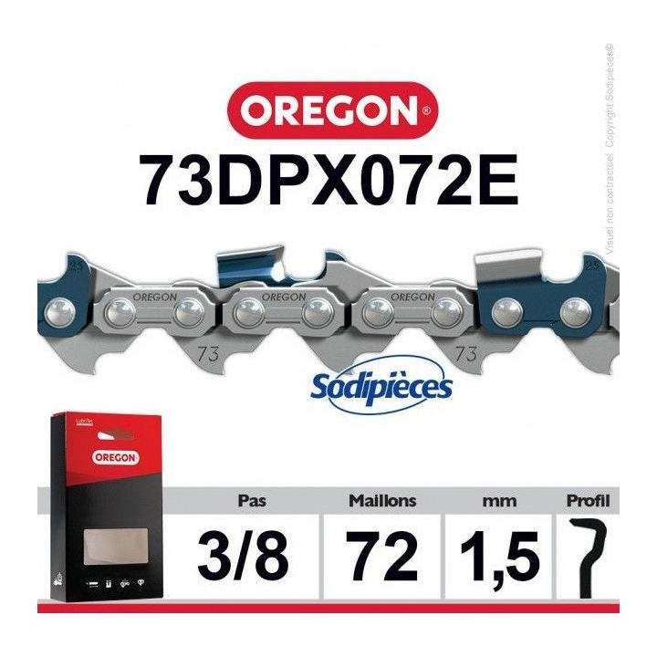 Chaîne de tronçonneuse Oregon 73DPX 3/8" 1,5 mm 72 maillons (Q73DP072E)